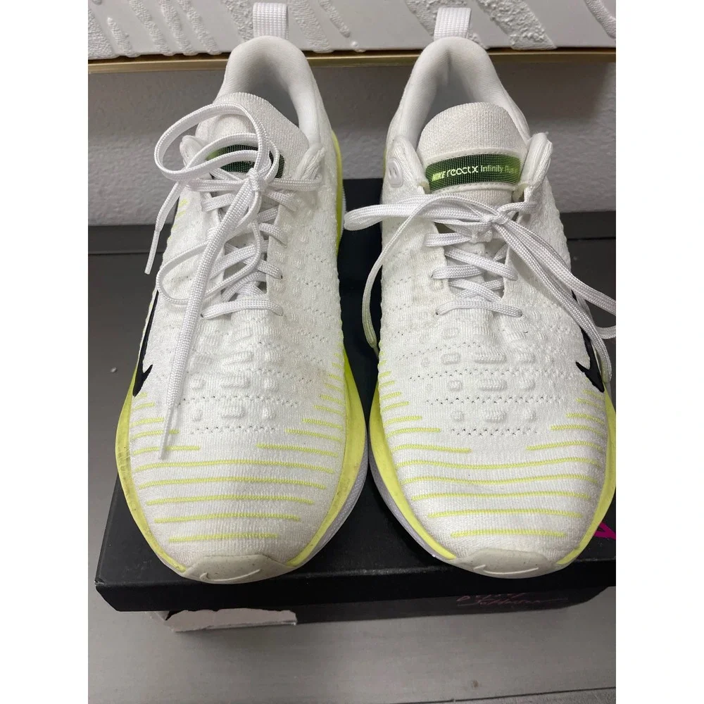 Nike ReactX Infinity Run 4 Mens White Volt Yellow Running Shoes DR2665-101 (10)